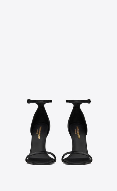 OPYUM sandals in crocodile embossed leather with black heel